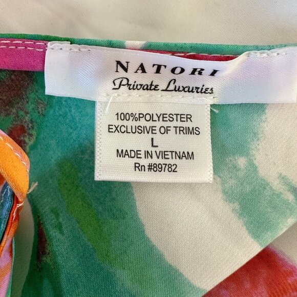 Natori Private Luxuries Nightgown Size L Chemise Floral Satin - Picture 4 of 9